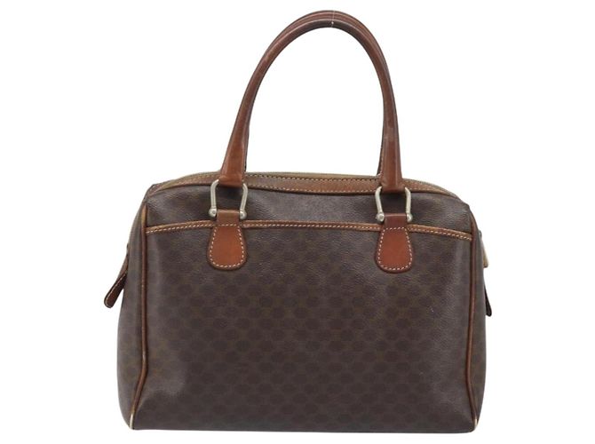 Céline Sac à main en toile Macadam CELINE en cuir PVC marron doré Auth YKZ329 - vue 3