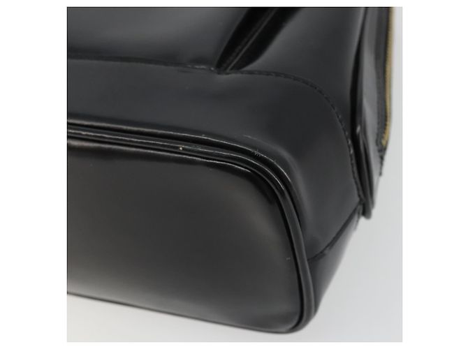 Bolso Tote GUCCI de cuero patentado negro y dorado Auth bs34437 - vista 10