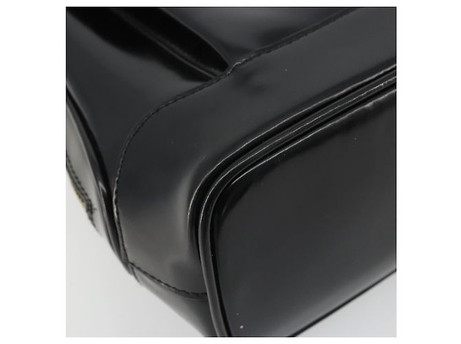 Bolso Tote GUCCI de cuero patentado negro y dorado Auth bs34437 - vista 11