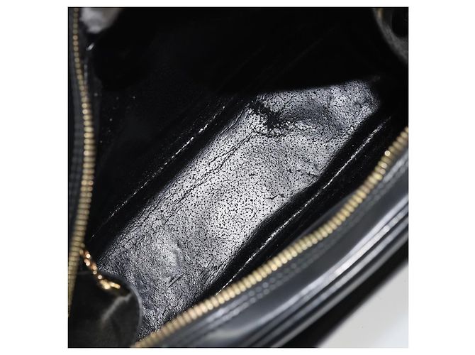 Bolso Tote GUCCI de cuero patentado negro y dorado Auth bs34437 - vista 16
