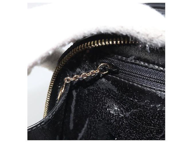 Bolso Tote GUCCI de cuero patentado negro y dorado Auth bs34437 - vista 19