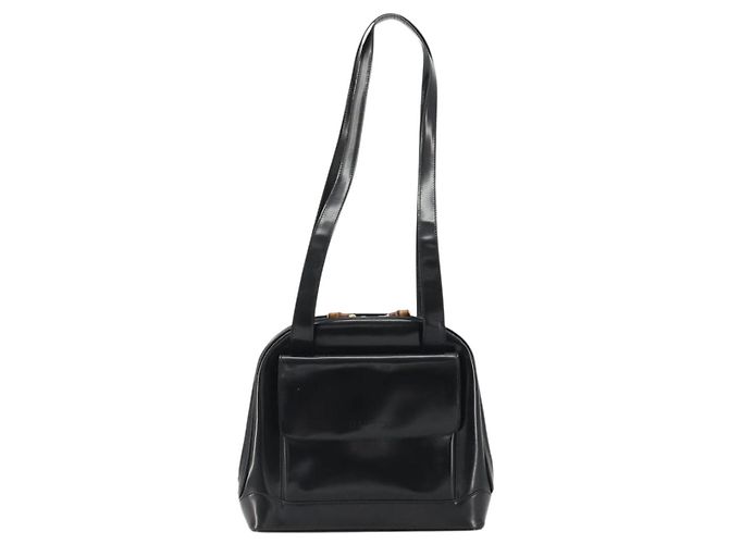 Bolso Tote GUCCI de cuero patentado negro y dorado Auth bs34437 - vista 2