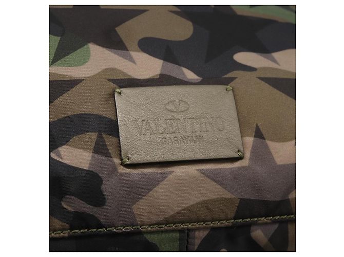 Borsa a Mano VALENTINO Nylon 2way Khaki Argento Auth BA11966A Cachi - vista 19