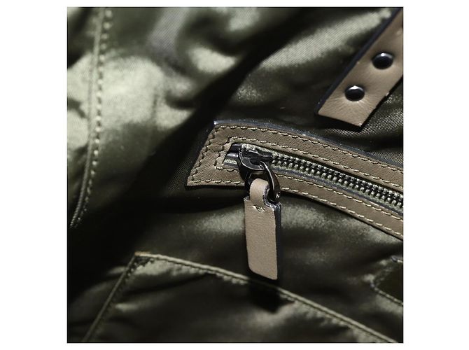 Borsa a Mano VALENTINO Nylon 2way Khaki Argento Auth BA11966A Cachi - vista 23