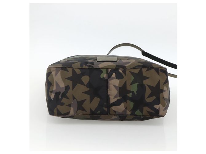 Borsa a Mano VALENTINO Nylon 2way Khaki Argento Auth BA11966A Cachi - vista 5