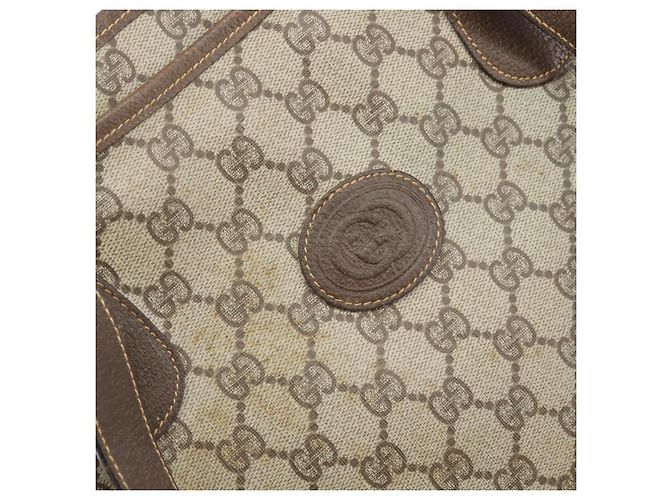 Gucci Borsa Tote GG Supreme in PVC beige e oro 002 39 0172 Auth gh2028 - vista 15