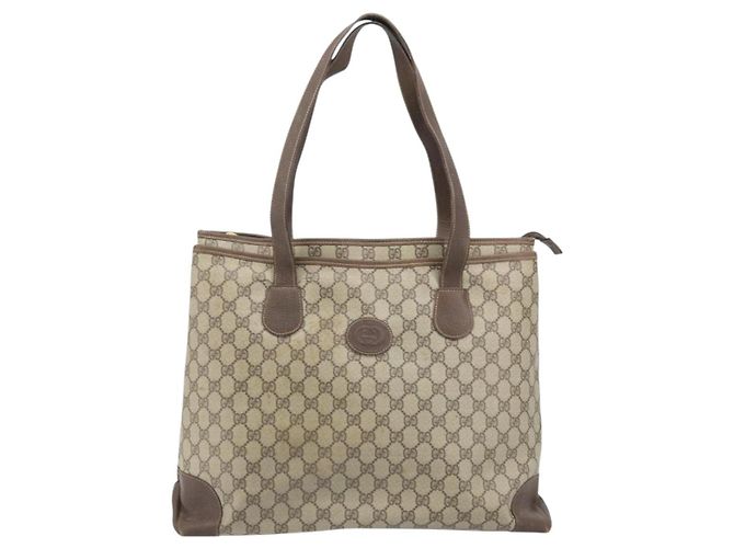 Gucci Borsa Tote GG Supreme in PVC beige e oro 002 39 0172 Auth gh2028 - vista 2