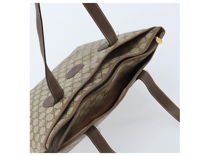 Gucci Borsa Tote GG Supreme in PVC beige e oro 002 39 0172 Auth gh2028 - vista 6