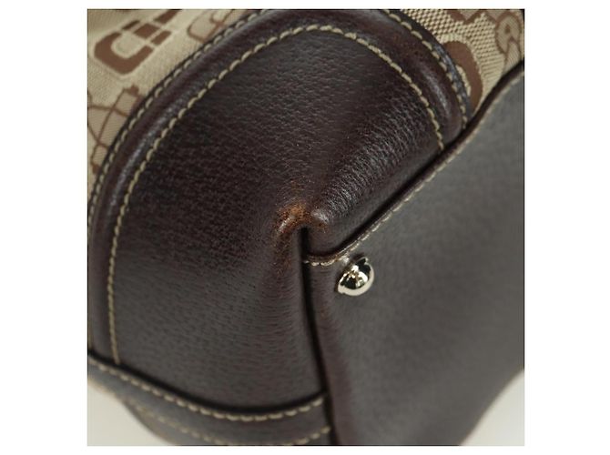 Borsa a mano Gucci Sherry Line in tela marrone e oro 146002 Auth 167181V D'oro - vista 10