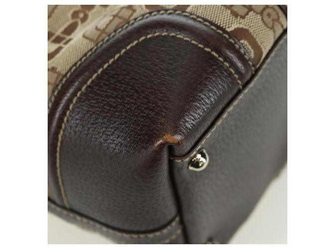 Borsa a mano Gucci Sherry Line in tela marrone e oro 146002 Auth 167181V D'oro - vista 12