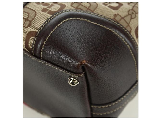Borsa a mano Gucci Sherry Line in tela marrone e oro 146002 Auth 167181V D'oro - vista 13