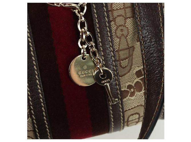 Borsa a mano Gucci Sherry Line in tela marrone e oro 146002 Auth 167181V D'oro - vista 14