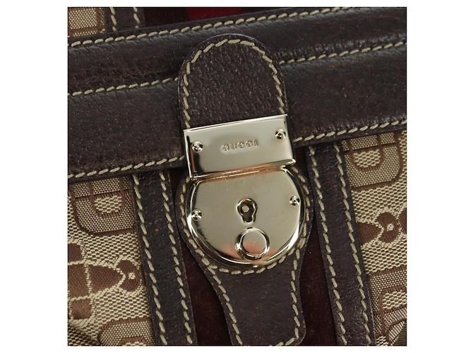 Borsa a mano Gucci Sherry Line in tela marrone e oro 146002 Auth 167181V D'oro - vista 15