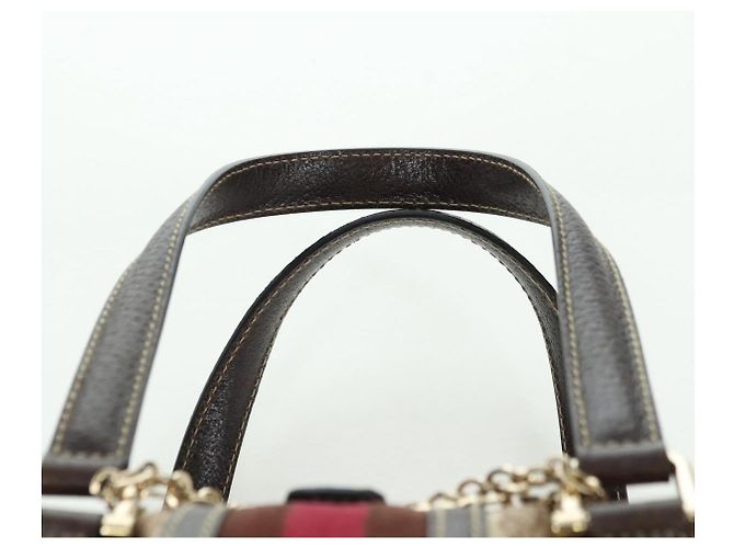 Borsa a mano Gucci Sherry Line in tela marrone e oro 146002 Auth 167181V D'oro - vista 8