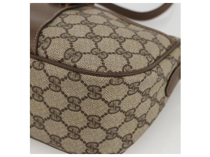 Borsa Gucci GG Supreme Web Sherry Line PVC Beige Oro 89 02 032 Auth YKZ450 D'oro - vista 10