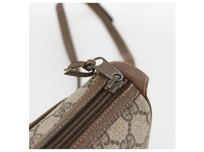 Borsa Gucci GG Supreme Web Sherry Line PVC Beige Oro 89 02 032 Auth YKZ450 D'oro - vista 14