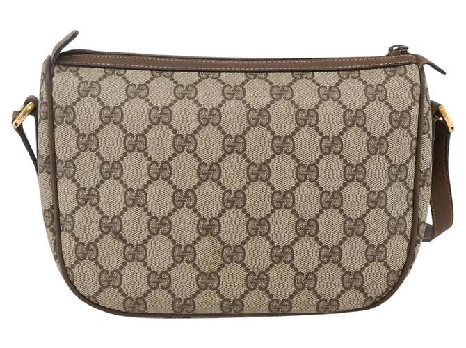 Borsa Gucci GG Supreme Web Sherry Line PVC Beige Oro 89 02 032 Auth YKZ450 D'oro - vista 3