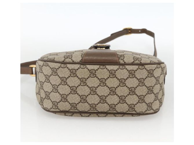Borsa Gucci GG Supreme Web Sherry Line PVC Beige Oro 89 02 032 Auth YKZ450 D'oro - vista 9