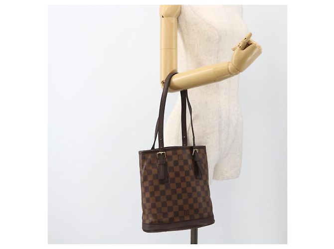 LOUIS VUITTON Borsa a Spalla Damier Ebene Marais N42240 LV Auth BA11935 - vista 24