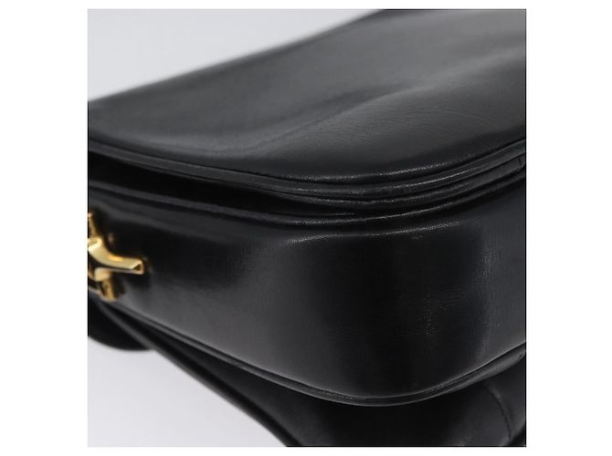 Céline Borsa a Spalla CELINE in Pelle Nera Oro Auth YKZ129 Nero D'oro - vista 12