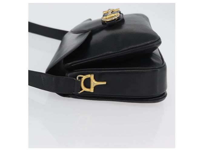 Céline Borsa a Spalla CELINE in Pelle Nera Oro Auth YKZ129 Nero D'oro - vista 5