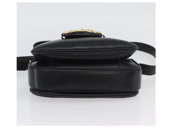 Céline Borsa a Spalla CELINE in Pelle Nera Oro Auth YKZ129 Nero D'oro - vista 9