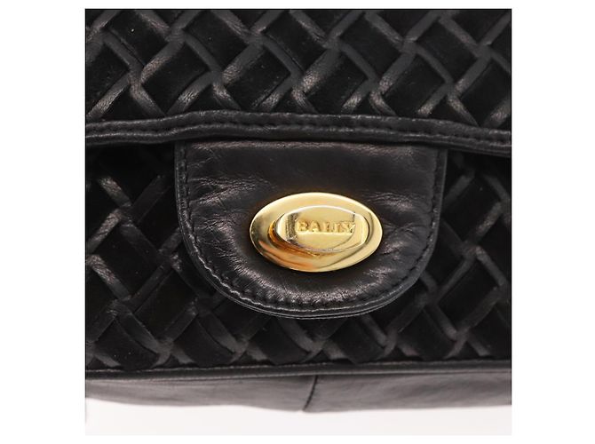 BALLY Borsa a Spalla in Pelle Nera e Oro Auth YKZ1046 Nero D'oro - vista 14