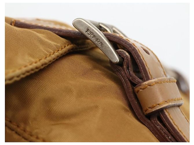 Borsa a Spalla PRADA in Nylon Marrone Argento Autentica bs34431 - vista 15