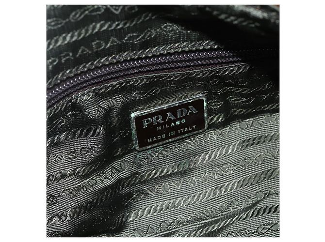 Borsa a Spalla PRADA in Nylon Marrone Argento Autentica bs34431 - vista 20