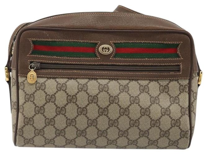 Borsa Sherry Line GG Supreme Web di GUCCI in PVC beige, oro e rosso 119 02 088 Auth YKZ1578 - vista 2
