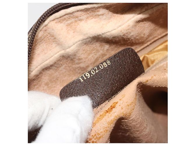 Borsa Sherry Line GG Supreme Web di GUCCI in PVC beige, oro e rosso 119 02 088 Auth YKZ1578 - vista 24
