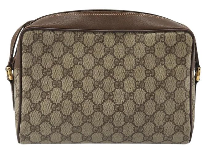 Borsa Sherry Line GG Supreme Web di GUCCI in PVC beige, oro e rosso 119 02 088 Auth YKZ1578 - vista 3