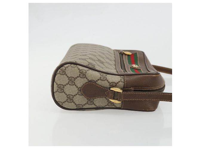 Borsa Sherry Line GG Supreme Web di GUCCI in PVC beige, oro e rosso 119 02 088 Auth YKZ1578 - vista 4
