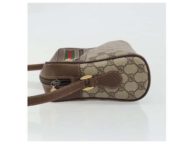 Borsa Sherry Line GG Supreme Web di GUCCI in PVC beige, oro e rosso 119 02 088 Auth YKZ1578 - vista 5