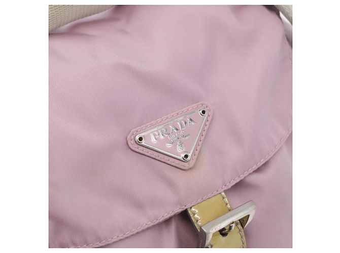 Zaino PRADA in nylon rosa argento Auth LNZ680 - vista 18