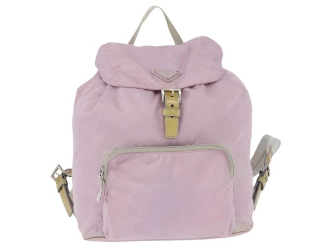 Zaino PRADA in nylon rosa argento Auth LNZ680 - vista 2