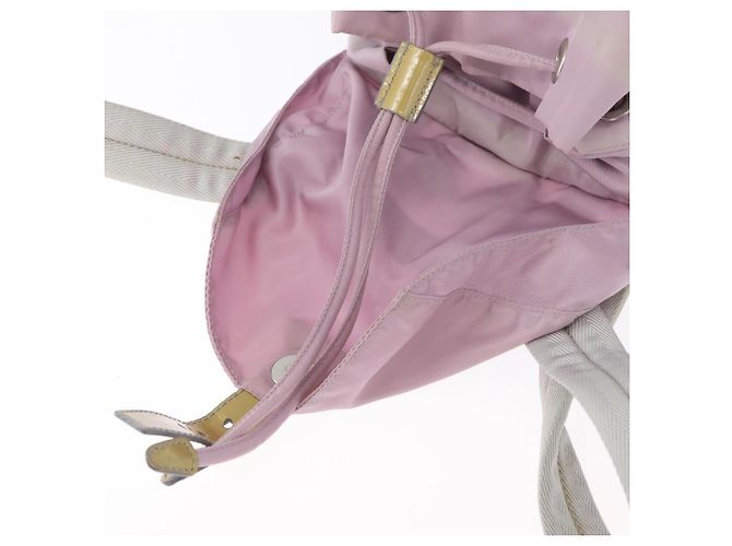 Zaino PRADA in nylon rosa argento Auth LNZ680 - vista 22