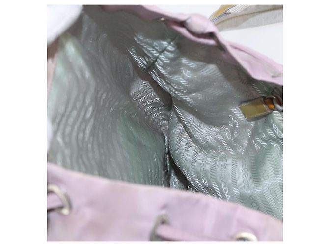 Zaino PRADA in nylon rosa argento Auth LNZ680 - vista 26