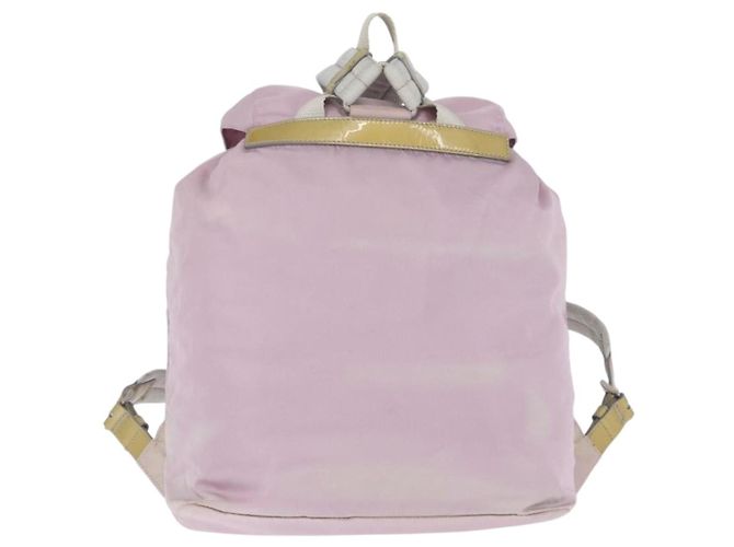 Zaino PRADA in nylon rosa argento Auth LNZ680 - vista 3