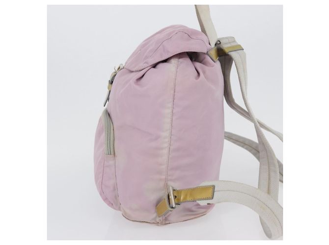 Zaino PRADA in nylon rosa argento Auth LNZ680 - vista 4