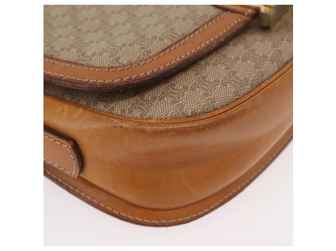 Céline Borsa a Spalla in Tela Macadam CELINE PVC Beige Oro Auth YKZ1092 D'oro - vista 10