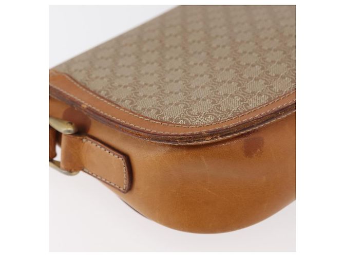Céline Borsa a Spalla in Tela Macadam CELINE PVC Beige Oro Auth YKZ1092 D'oro - vista 12