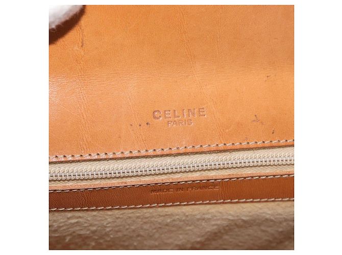 Céline Borsa a Spalla in Tela Macadam CELINE PVC Beige Oro Auth YKZ1092 D'oro - vista 16
