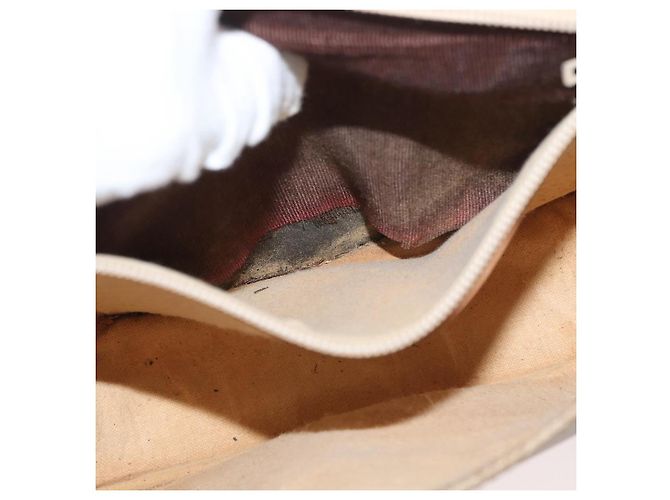 Céline Borsa a Spalla in Tela Macadam CELINE PVC Beige Oro Auth YKZ1092 D'oro - vista 21