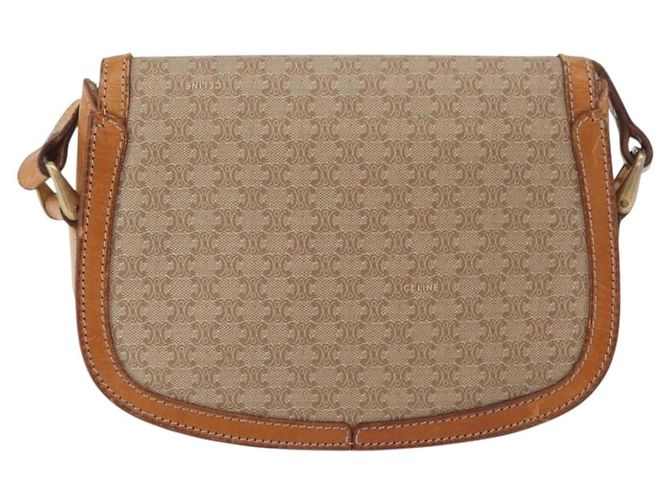 Céline Borsa a Spalla in Tela Macadam CELINE PVC Beige Oro Auth YKZ1092 D'oro - vista 3