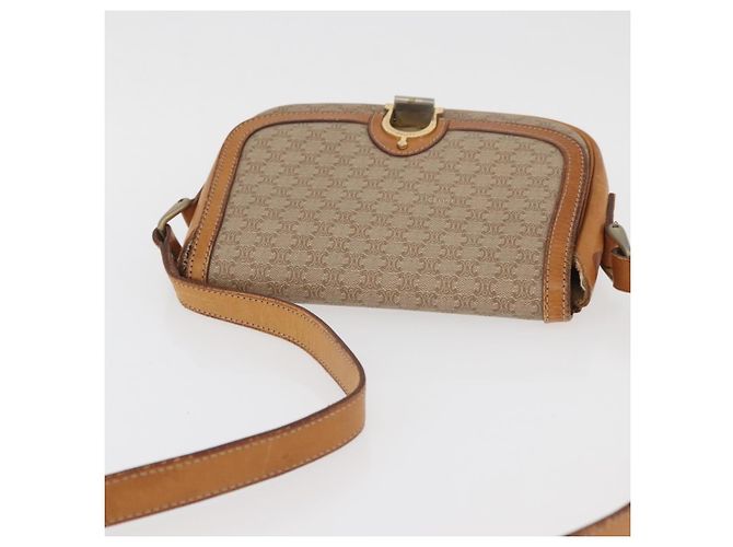 Céline Borsa a Spalla in Tela Macadam CELINE PVC Beige Oro Auth YKZ1092 D'oro - vista 6