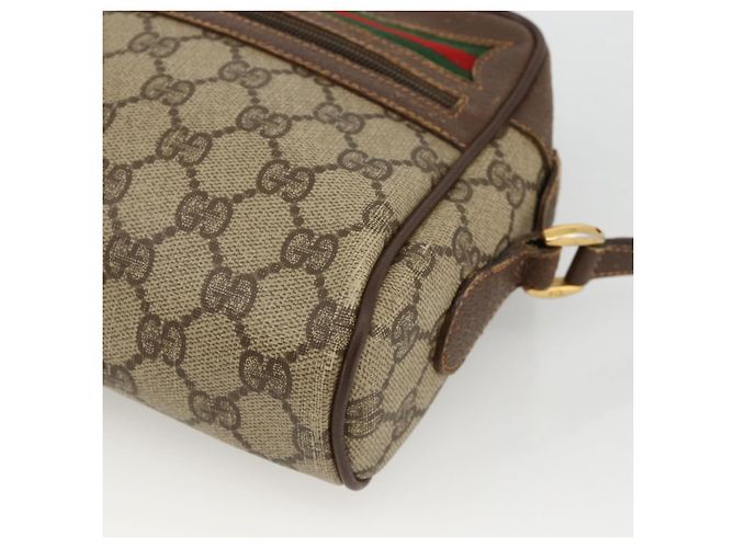 Borsa Sherry Line GG Supreme Web di GUCCI in PVC beige e oro 56 02 087 Auth BAZ694 D'oro - vista 10