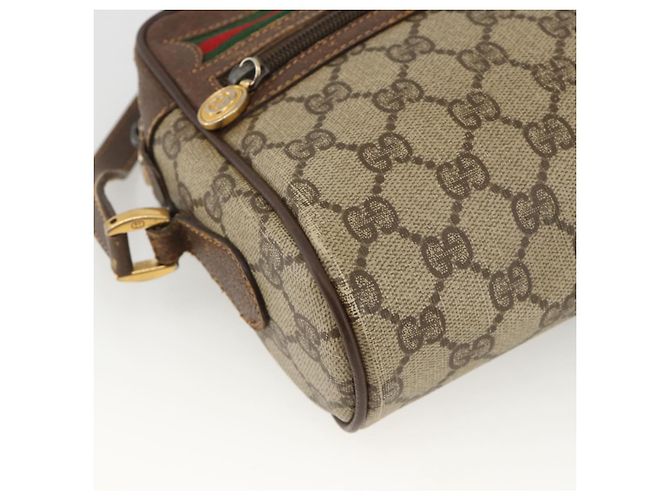 Borsa Sherry Line GG Supreme Web di GUCCI in PVC beige e oro 56 02 087 Auth BAZ694 D'oro - vista 11
