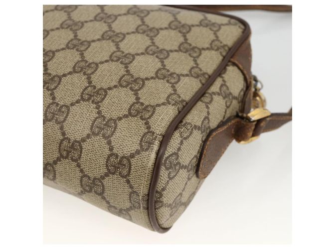 Borsa Sherry Line GG Supreme Web di GUCCI in PVC beige e oro 56 02 087 Auth BAZ694 D'oro - vista 12
