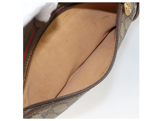 Borsa Sherry Line GG Supreme Web di GUCCI in PVC beige e oro 56 02 087 Auth BAZ694 D'oro - vista 19